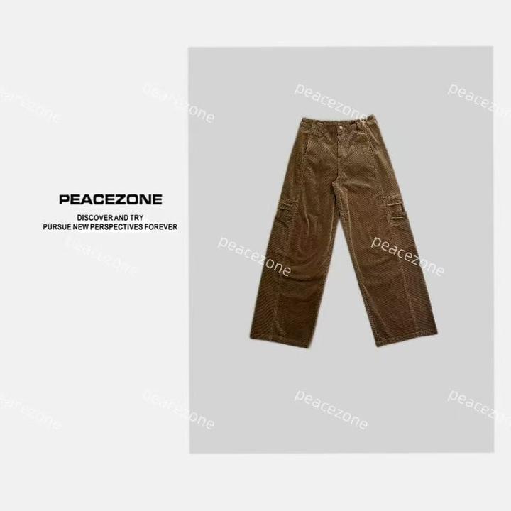 Peacezone 【工装灯芯绒】 新款时尚设计直筒休闲裤/9432