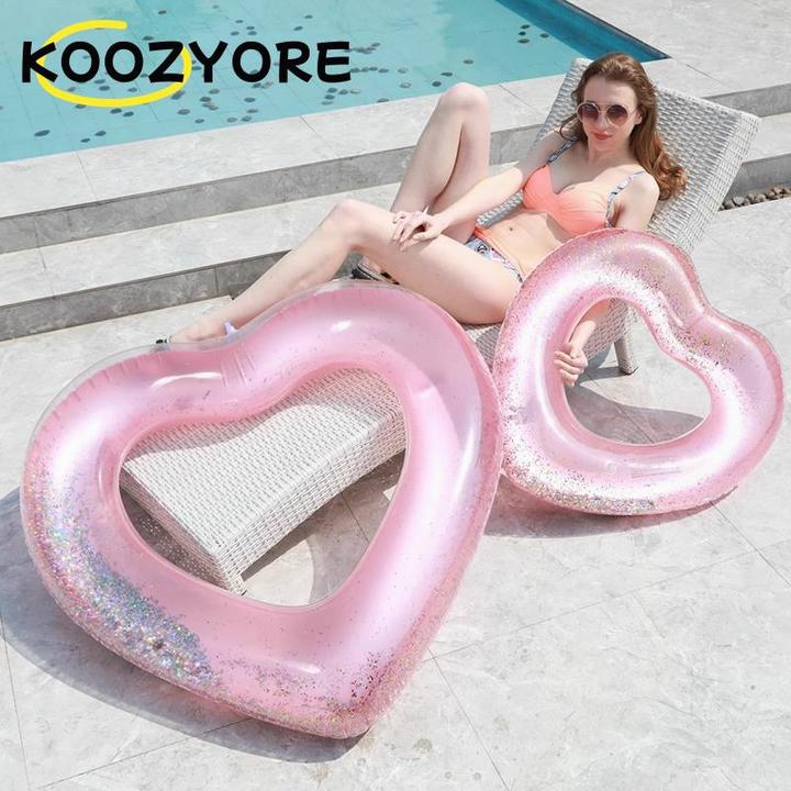 游泳圈成人加厚大号便携防侧翻爱心充气大成人超强浮力200游泳圈