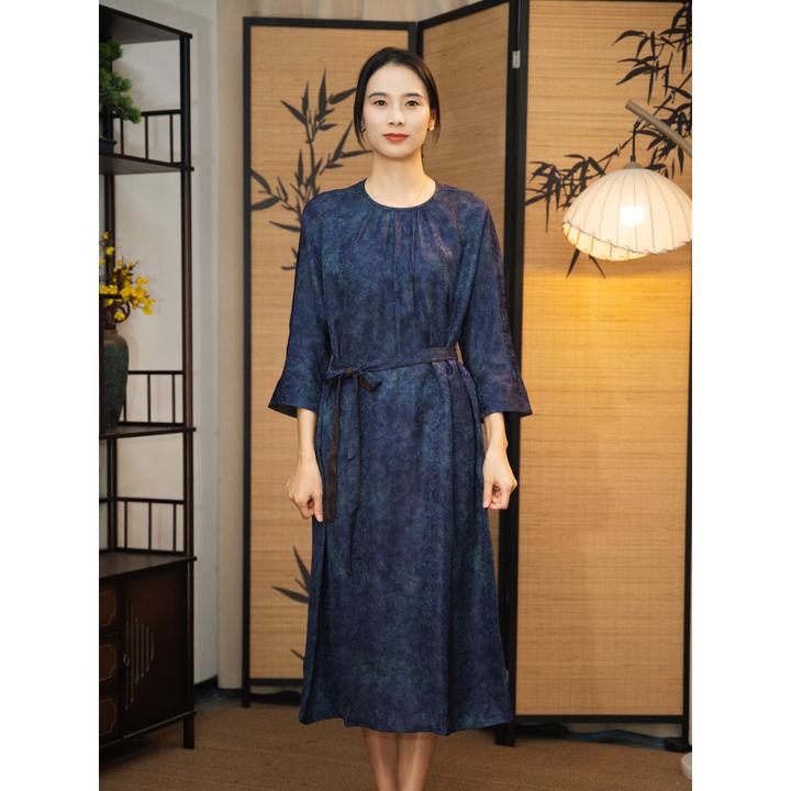 【万物情】新中式国风夏季圆领女装改良旗袍连衣裙