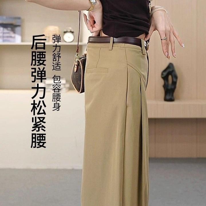 日系西装阔腿裤女2025秋冬新款宽松显瘦小个子垂感百搭直筒休闲裤
