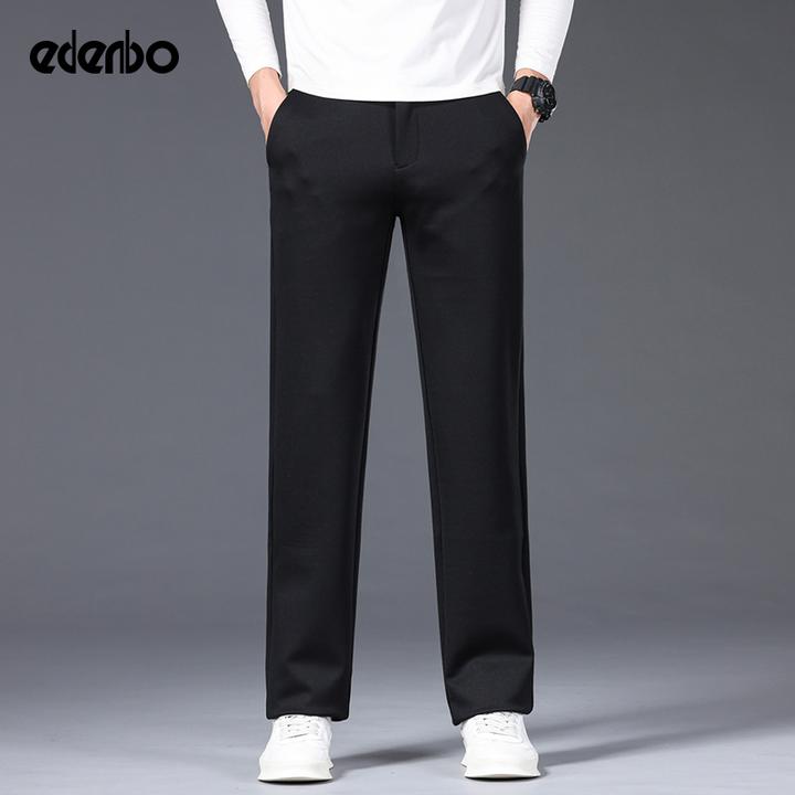 【商场同款】爱登堡男士休闲裤秋冬季直筒商务中青年黑色长裤子男裤
