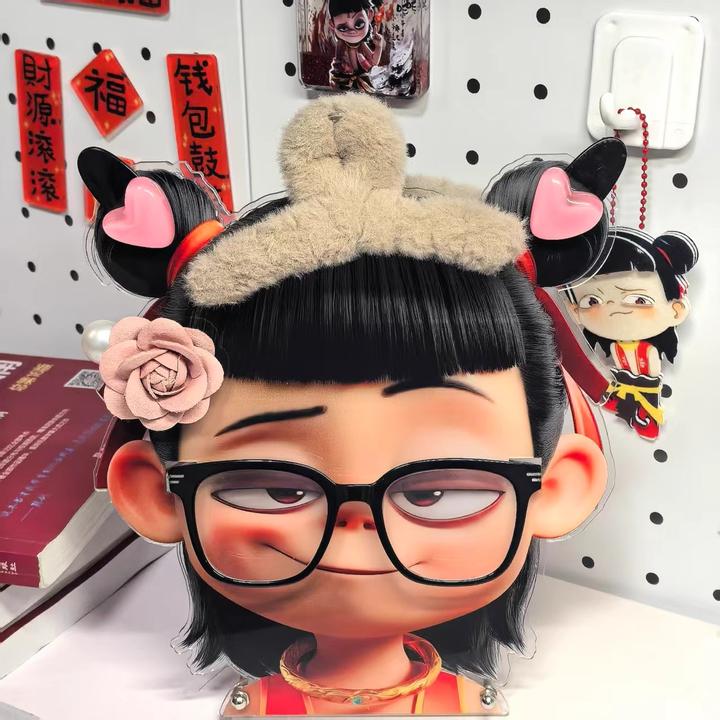 哪吒电影周边同人哪吒眼镜收纳架亚克力桌面装饰摆件动漫立牌礼物