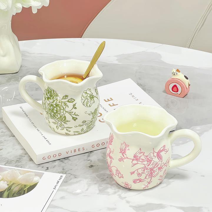 创意满花马克杯家用办公室高颜值情侣一对高级感陶瓷咖啡杯喝水杯