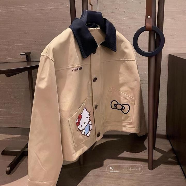 【RJ】春秋新款短款大码短休闲翻领百搭网红网红网红洋气炸街女装