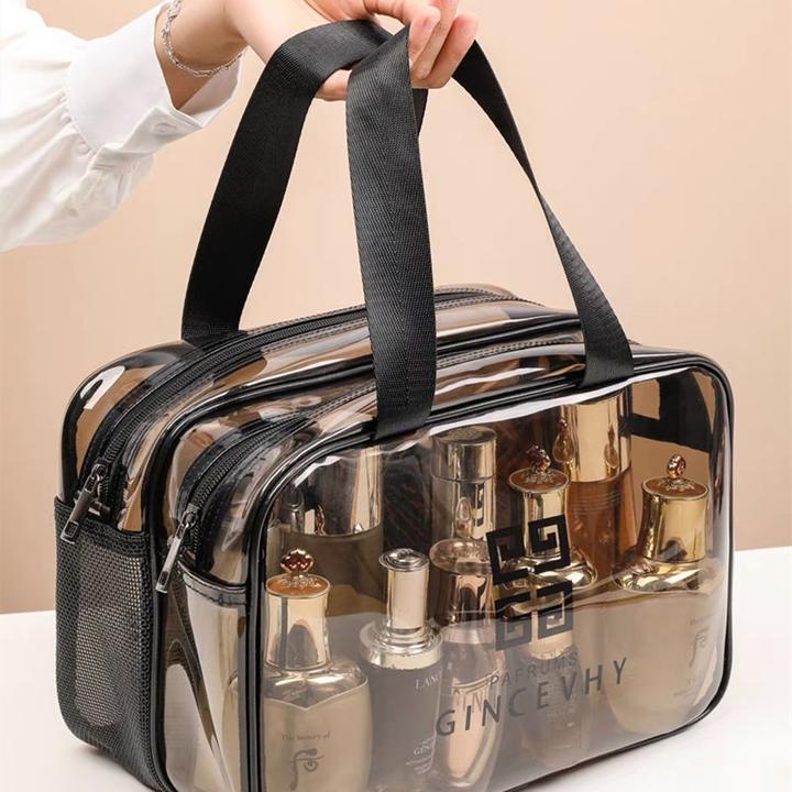 pvc透明化妆包ins风旅行便携防水手提洗漱包护肤品化妆品收纳包
