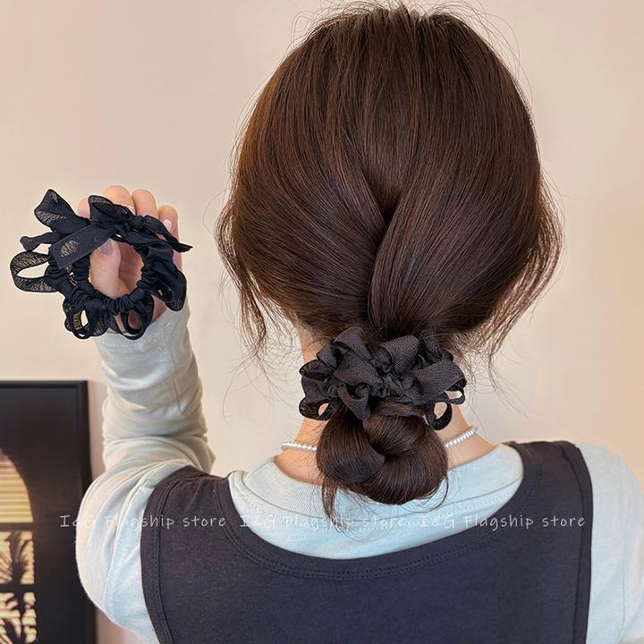 I&G简约蝴蝶结小肠发圈2025百搭扎头发皮筋时尚马尾气质洋气头绳