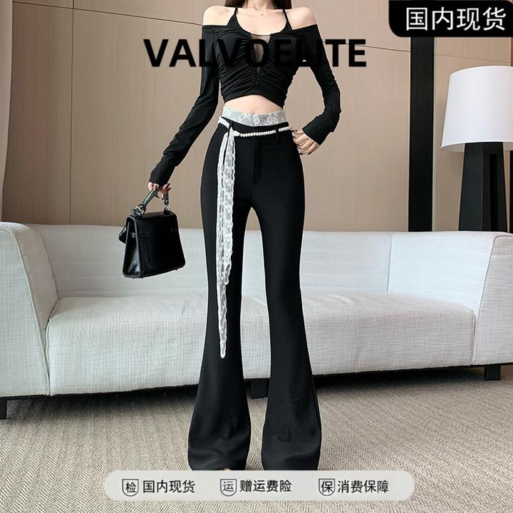 微喇裤女2025秋冬新款韩版时尚西装洋气休闲裤高腰显瘦弹力喇叭裤