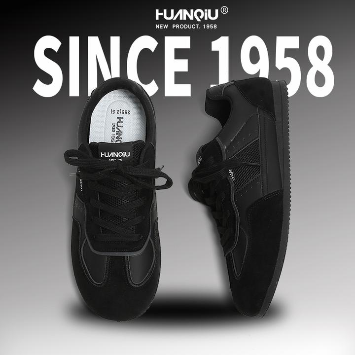 环球纯黑经典德训鞋男款2025夏季网面透气运动鞋百搭潮酷休闲男鞋