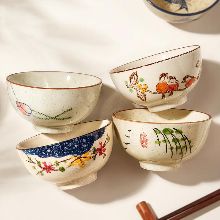 舍里复古中式陶瓷饭碗家用2025新款米饭碗釉下彩吃饭碗个人专用碗