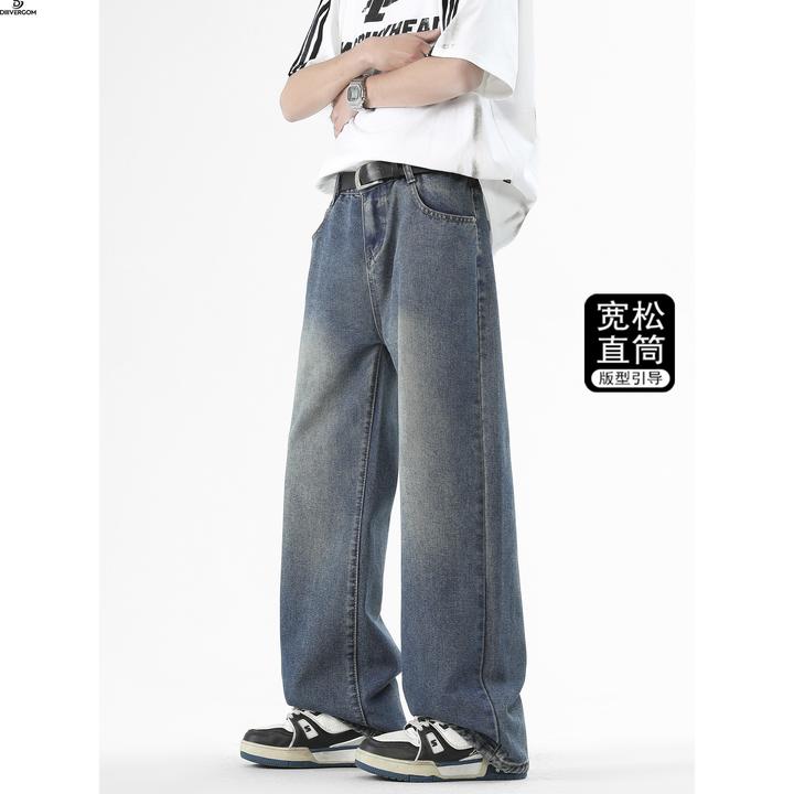 轻奢牛仔裤2025新款男潮流休闲裤子美式高街夏季男士宽松直筒长裤