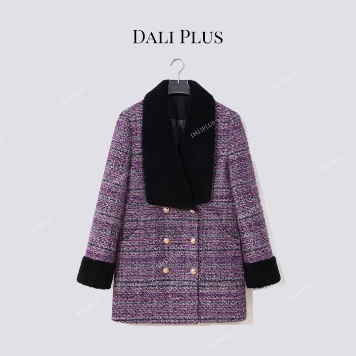 DALI PLUS“复古美学鹅绒”100羊毛领小香三星95白鹅绒服-D5ST1623