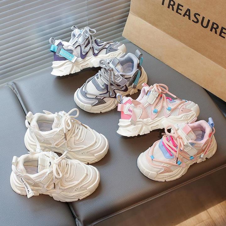 女童春季2025年新款男童公主老爹鞋中大童儿童百搭运动鞋-7807