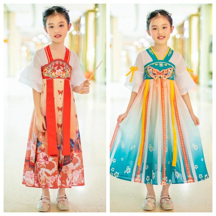 汉服女童连衣裙2025新款中国风古装超仙公主裙小女孩洋气唐装襦裙