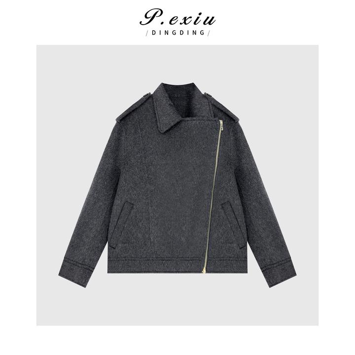 羊驼毛绵羊毛韩系设计感简约时髦双面羊毛大衣 YJ8160