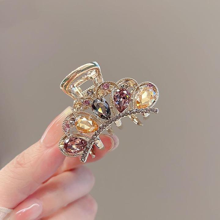 新款水钻皇冠发夹发卡中号鲨鱼夹盘发抓夹精致半扎发夹子发抓头饰