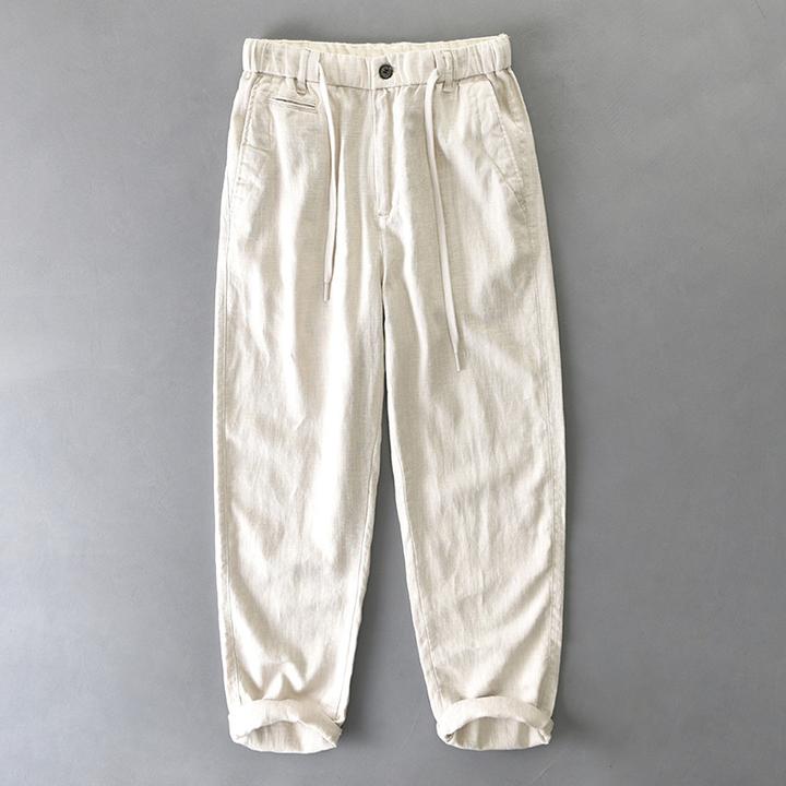 男士棉麻休闲长裤夏季男士裤子直筒长裤670