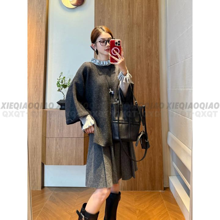 谢荞荞「松弛书店」羊毛兔绒秋冬季新款后背纽扣软糯毛针织短袖上衣