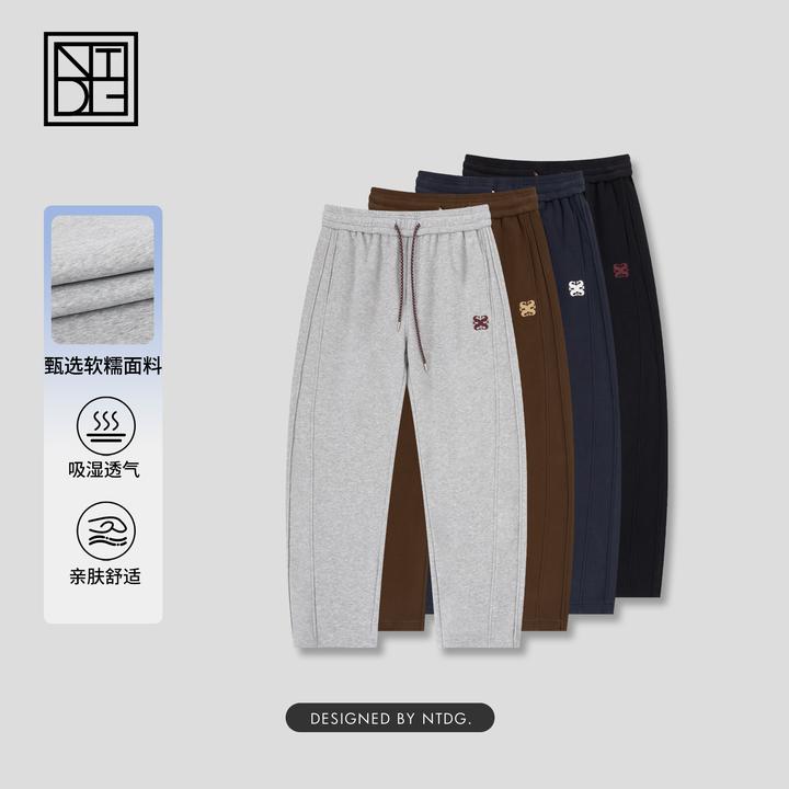 NTDG-ONE秋冬刺绣蛇直筒弯刀加绒休闲裤81910