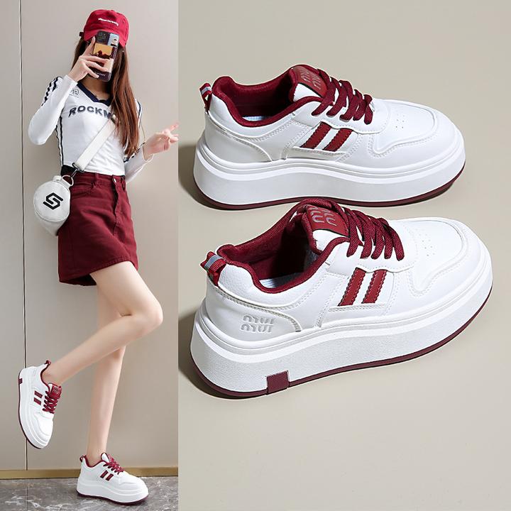 新款休闲小白鞋舒适厚底女板鞋休闲板鞋春秋百搭夏季春季学生ins