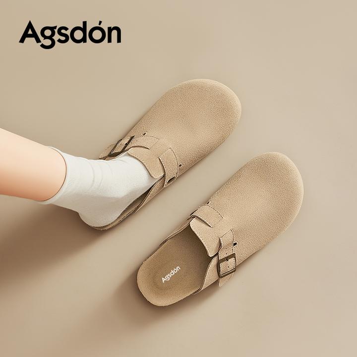 /奥古狮登勃肯鞋女2025新款秋季外穿一脚蹬包头半拖鞋厚底博肯鞋Q