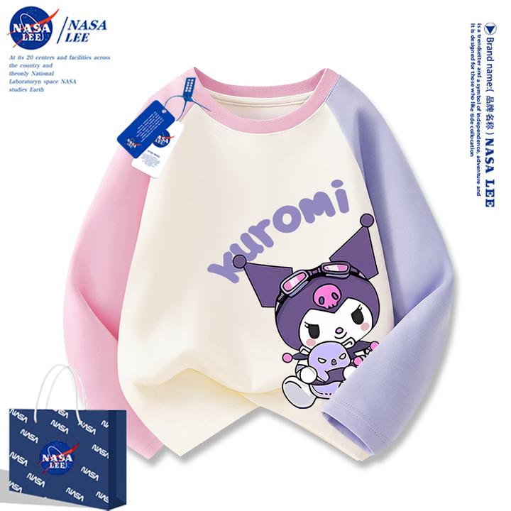 NASA库洛米衣服女童长袖t恤儿童春秋2025新款中大童纯棉打底上衣