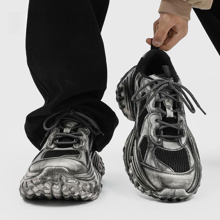 黑武士老爹鞋男2025年新款做旧巴黎轮胎鞋厚底增高潮流情侣运动鞋