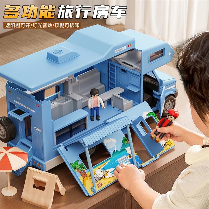 房车玩具模型儿童仿真露营巴士车越野车3-6岁男孩小汽车礼物耐摔8