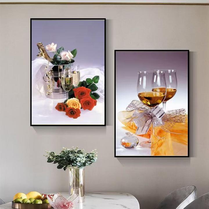 餐厅装饰画现代简约饭厅饭桌墙面挂画高端歺厅餐桌背景墙轻奢壁画