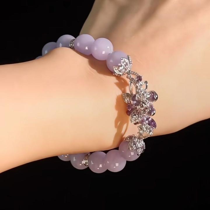 高颜值轻奢配件串珠连接链DIY手作材料精工时尚隔片收尾扣单紫