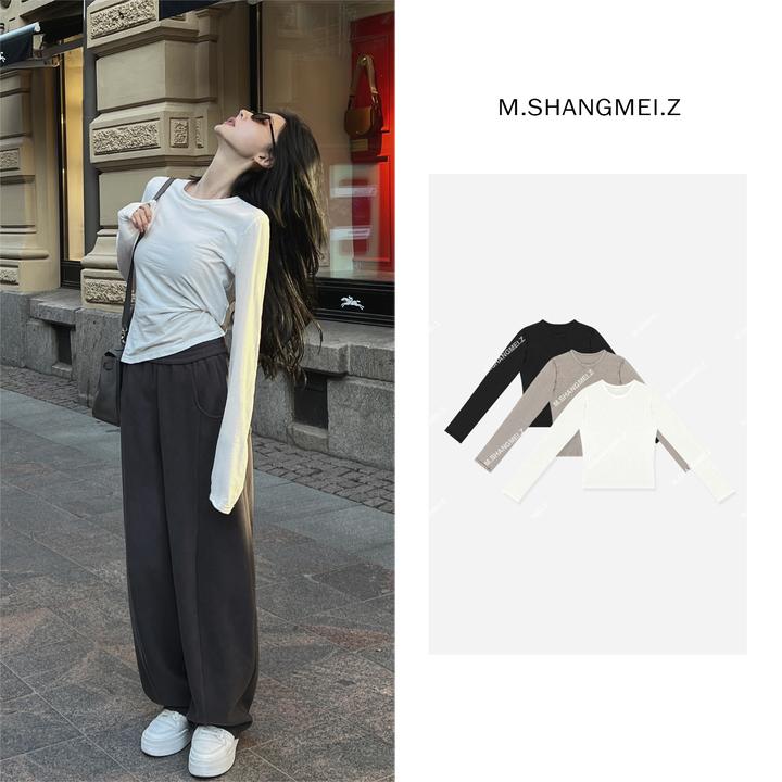 M.SHANGMEI.Z/沐熙【手作印记】美大哥舒适简约三色圆领上衣X012061