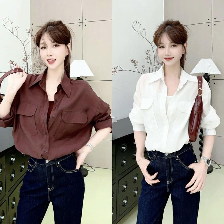 时尚百搭新款翻领2025背心衬衣假两件套秋设计时尚上衣长袖衬衫女