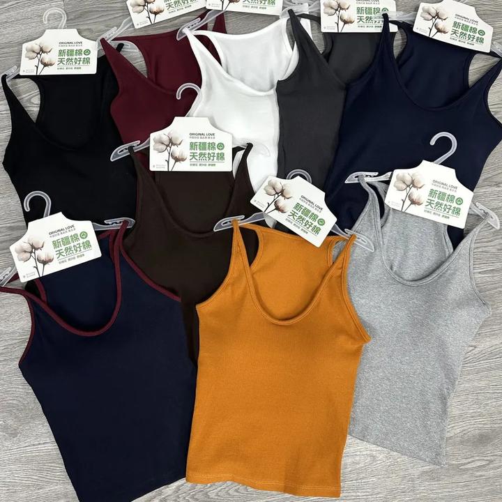 【高品质乳胶】复古挂脖吊带背心女秋季落日橙美背多巴胺橘色2703