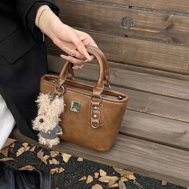 韩版简约手提包2025新款秋冬时尚单肩包百搭洋气菜篮子包斜挎包女