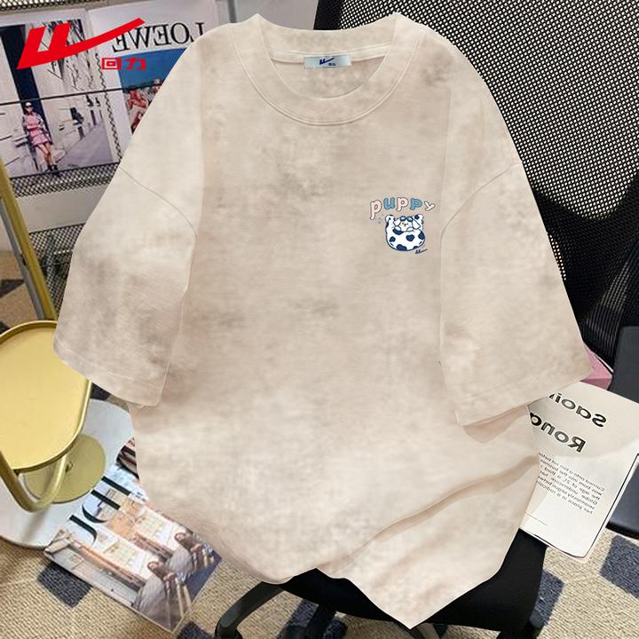 回力宽松运动情侣夏季夏装纯棉短袖T恤男女新款百搭休闲时尚复古