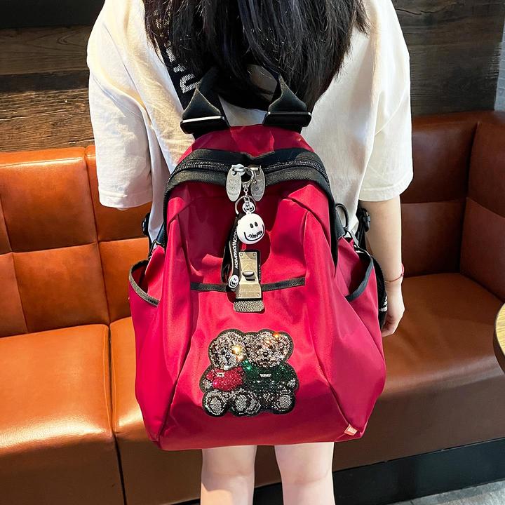 双肩包女2025新款时尚休闲揹包大容量轻便防水旅行包