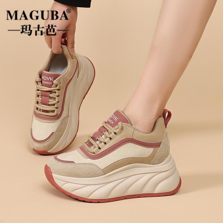 MAGUBA/玛古芭休闲老爹鞋女软底增高舒适透气复古潮款百搭运动鞋