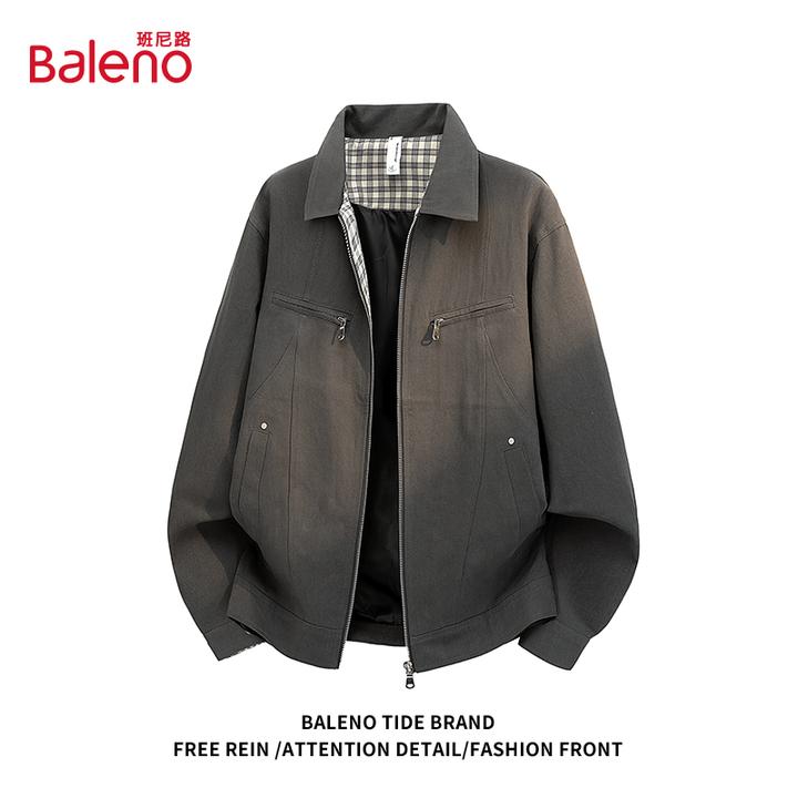 班尼路美式纯棉夹克男士春秋季新款潮流潮牌休闲宽松松弛痞帅外套