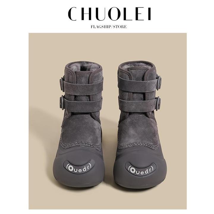 【DR官方正品】美拉德靴子！厚底松糕雪地靴女2025秋冬季加绒保暖短