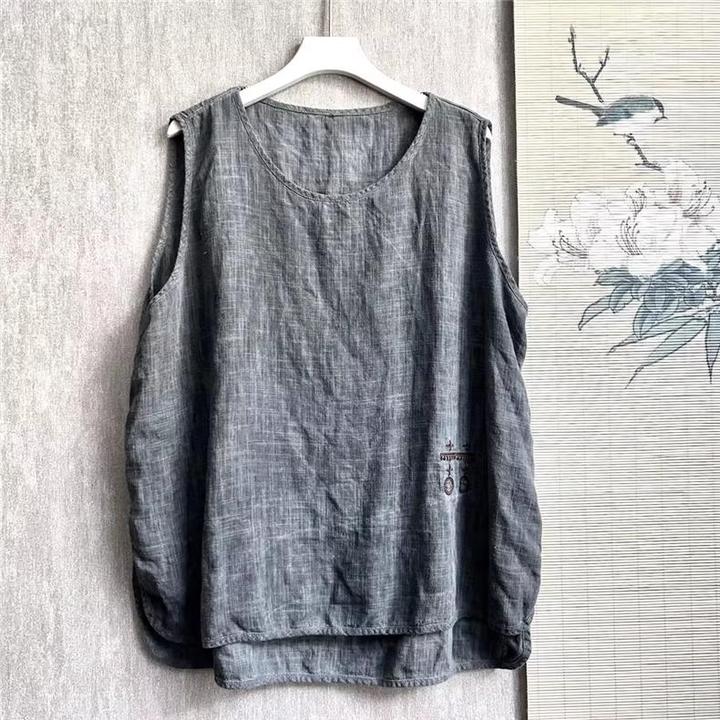 2-300斤超大码港式复古无袖坎肩T恤夏季男女慵懒休闲运动健身背心