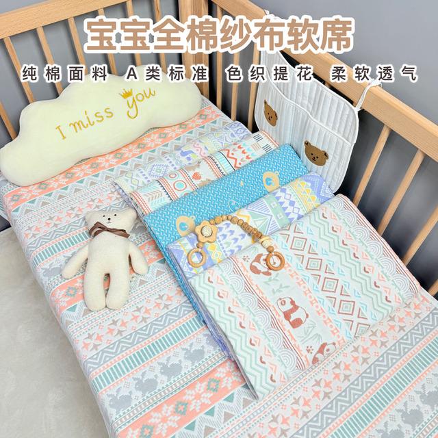棉六层软凉席纱布床单婴儿幼儿园宝宝透气加大加厚床盖A类棉