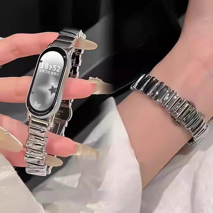 适用小米手环10表带不规则金属10陶瓷版腕带NFC通用男女士款配件