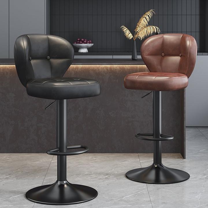 【店铺热销】吧台椅子高脚凳家用升降椅子轻奢酒吧椅靠背椅前台收银