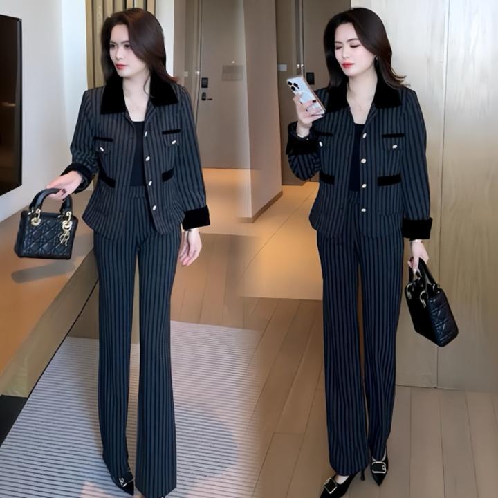 小香风时尚洋气套装女士2025春秋新款短款外套中年妈妈女装两件套