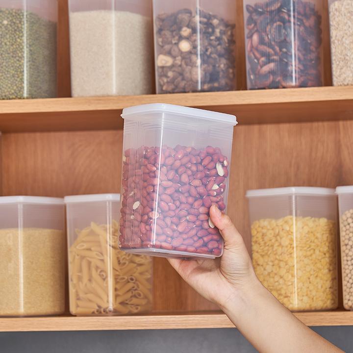 日本进口五谷杂粮储物罐 1.3L 家用粮食收纳盒厨房橱柜香料密封盒