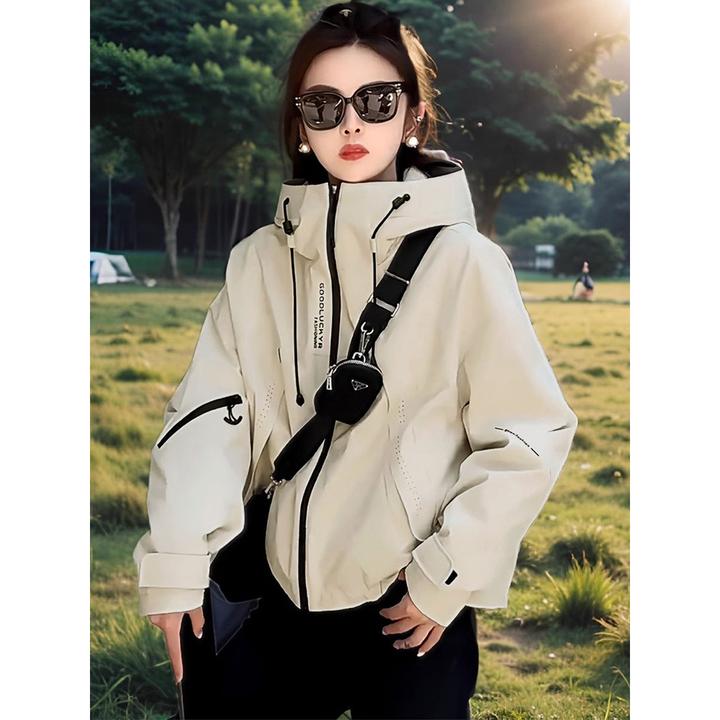 新疆西藏包邮欧货爆款休闲连帽工装风衣棒球服外套女24春秋季设计