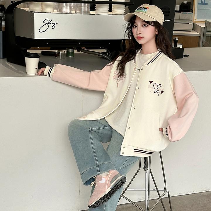 女童春装外套2025新款洋气时髦儿童棒球服春秋季网红大童女装衣服