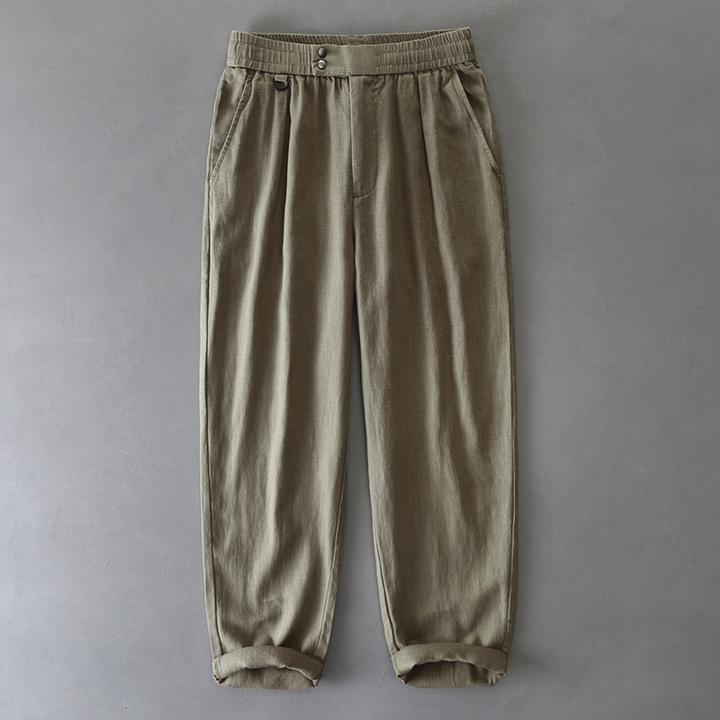 男士棉麻休闲长裤