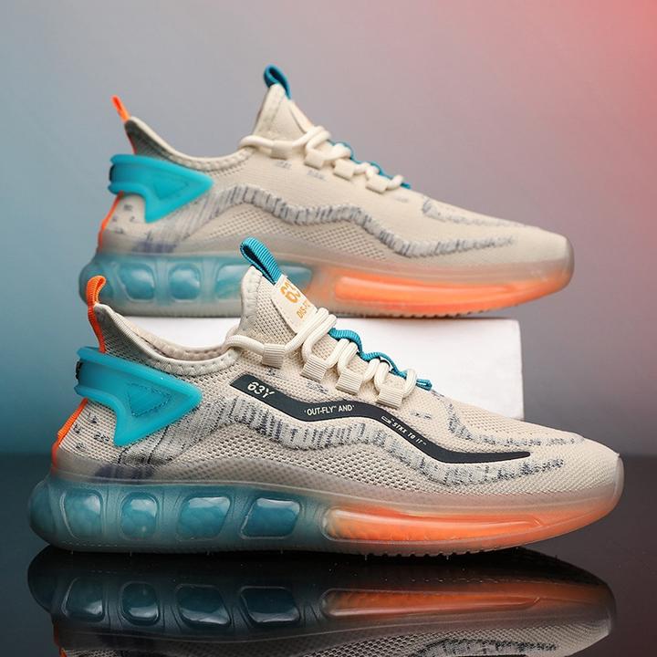 2022秋季新款休闲男鞋果冻底飞织网面透气运动鞋潮流时尚跑步鞋男