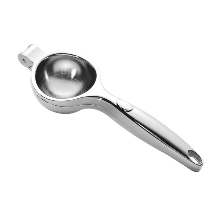 柠檬榨汁器大号锌合金不锈钢色手动多功能柠檬压橙子夹水果压汁器