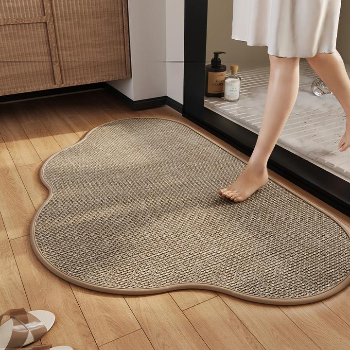 浴室地垫家用卫生间吸水速干门口防滑卧室脚垫厕所进门仿亚麻地毯